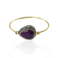 Amethyst Rhinestone Bangle Cuff Bracelet