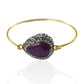 Amethyst Rhinestone Bangle Cuff Bracelet