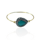 Chalcedony Rhinestone Bangle Cuff Bracelet