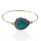 Chalcedony Rhinestone Bangle Cuff Bracelet