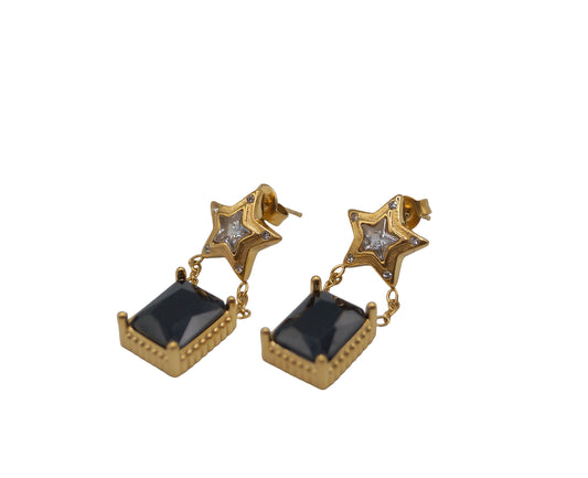 Star Cubic Zirconia Droplet Earrings