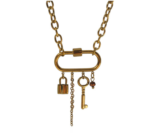 Carabiner Charm Key Long Necklace