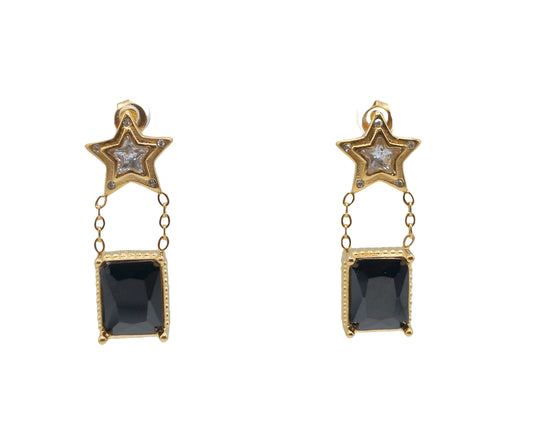 Star Cubic Zirconia Droplet Earrings