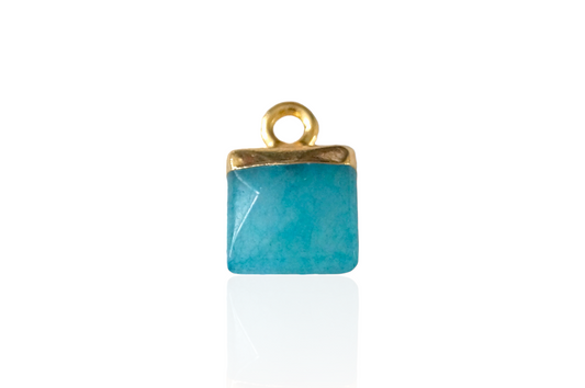 Mini Square Apatite Gemstone Charm Pendant