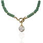 Green Aventurine Pearl Droplet Toggle Necklace