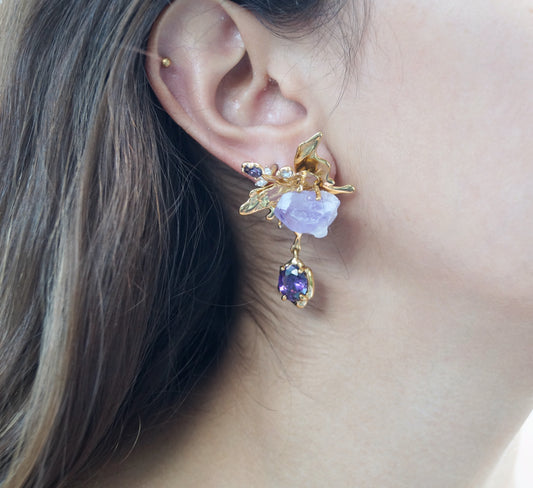 Amethyst Tinkerbell Butterfly Earrings