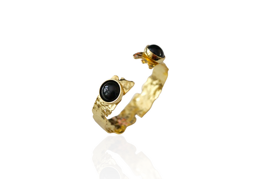 Onyx Cuff Bracelet Bangle Gold - Onesize