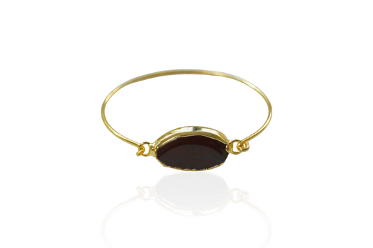 Bloodstone Crystal Bangle Cuff Bracelet - Onsesize