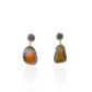 Irregular Agate Rhinestone Earrings - Brown