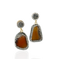 Irregular Agate Rhinestone Earrings - Brown