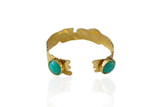 Chalcedony Cuff Bracelet Bangle Gold