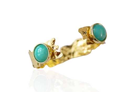 Chalcedony Cuff Bracelet Bangle Gold