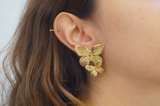 Gold Plated Butterfly Earrings