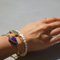 Amethyst Rhinestone Bangle Cuff Bracelet