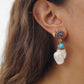 Irregular Pearl Turquoise Drop Earrings