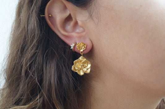 Jasmine Flower Droplet Earrings