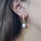 Roro Twist Half Hoops Pearl Earrings