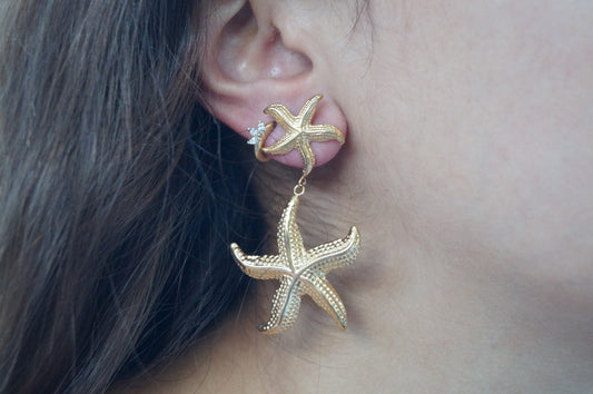 Tina Starfish Droplet Statement Earrings