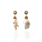 Irregular Pearl Bronze Drop Earrings