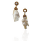 Irregular Pearl Bronze Drop Earrings