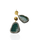 Irregular Agate Rhinestone Earrings - Emerald