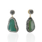 Irregular Agate Rhinestone Earrings - Emerald