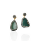 Irregular Agate Rhinestone Earrings - Emerald