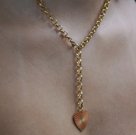 Sophie Heart Link Chain Multi Necklace Gold