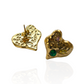 Cubic Zirconia Med Heart Stud