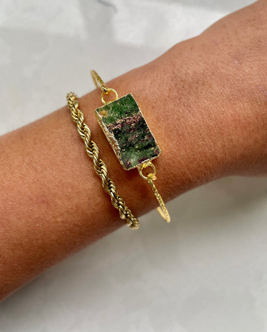 Ruby in Zoisite Stone Gemstone Bangle