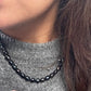 Simple Peacock Black Pearl Choker Necklace