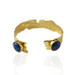 Lapis Cuff Bracelet Bangle Gold - Onesize