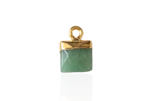 Mini Square Aventurine Charm Pendant