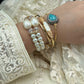 Chalcedony Rhinestone Bangle Cuff Bracelet