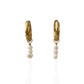 Mimi Pearl Drop Hoop Earrings - Free Agate Charm