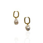 Oblong Baroque Pearl Simple Hoops