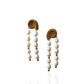 Coral Shell Pearl Drop Statement Earrings