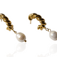 Roro Twist Half Hoops Pearl Earrings