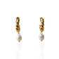 Roro Twist Half Hoops Pearl Earrings