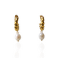 Roro Twist Half Hoops Pearl Earrings