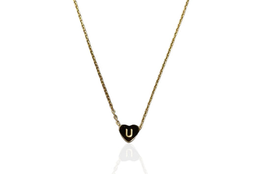 Dainty Initial Heart Alphabet Necklace