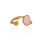 Rosey 925 Gold Plated Rose Quartz Ring - Onesize