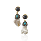 Irregular Pearl Turquoise Drop Earrings