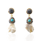 Irregular Pearl Turquoise Drop Earrings