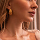 Textured Waterdrop Pani Earrings - Gold