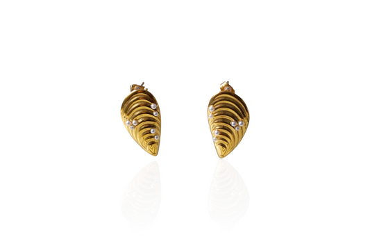 Seashells Pearl Embellish Moti Earrings