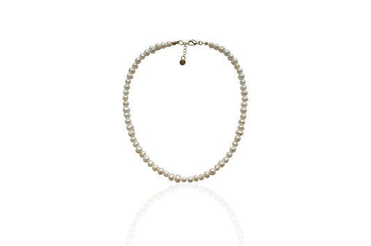 Simple Cream Pearl Choker Necklace