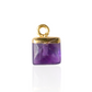 Mini Square Amethyst Charm Pendant