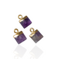 Mini Square Amethyst Charm Pendant