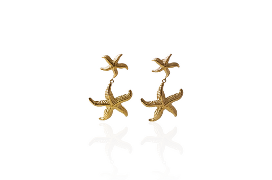 Tina Starfish Droplet Statement Earrings